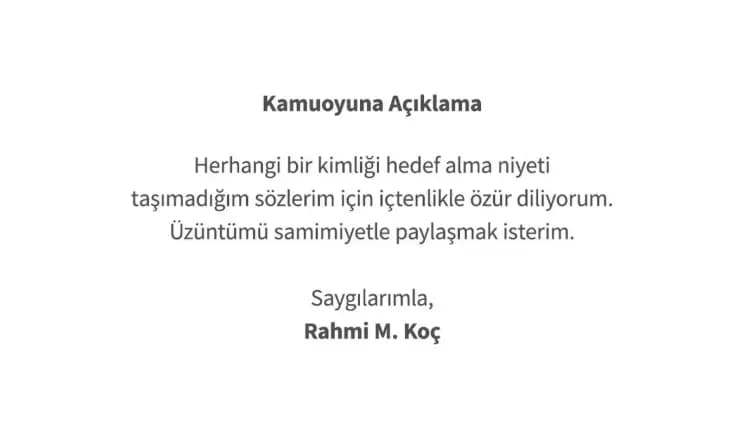 Rahmi Koç'un Sözleri Gündemi Sarstı! Soruşturma Başlatıldı, Gözler Şimdi Binali Yıldırım'da
