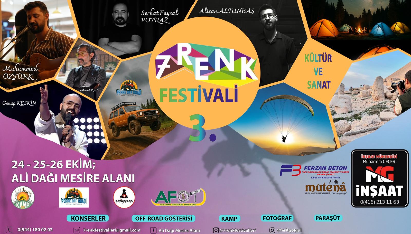 7 Renk Festivali Bu Yıl Adıyaman Ali Dağı’nda!
